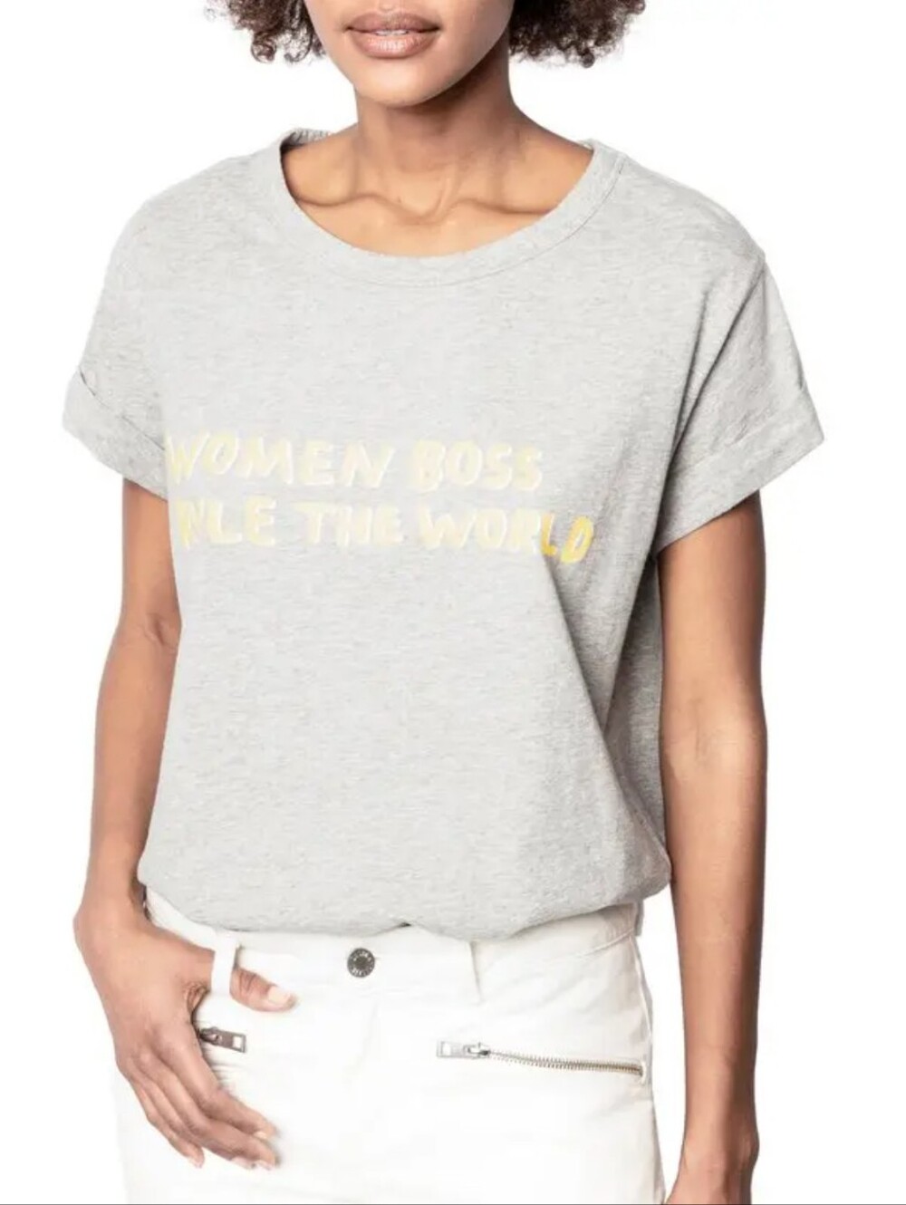Zadig & Voltaire Anya Boss Graphic Tee Shirt Band Of Sisters Gray Top Size XS